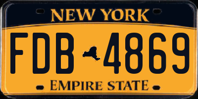 NY license plate FDB4869
