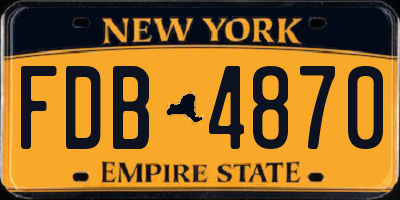 NY license plate FDB4870