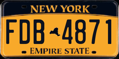 NY license plate FDB4871