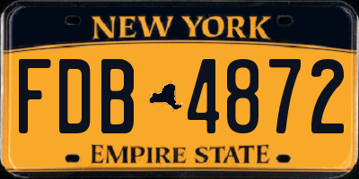 NY license plate FDB4872