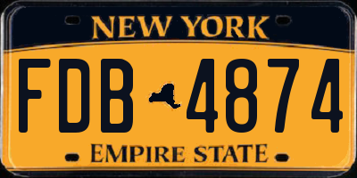 NY license plate FDB4874