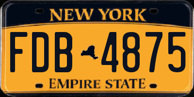 NY license plate FDB4875