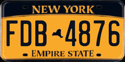 NY license plate FDB4876