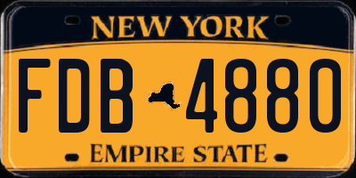 NY license plate FDB4880