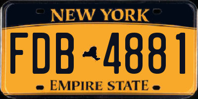 NY license plate FDB4881