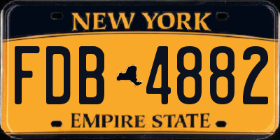NY license plate FDB4882