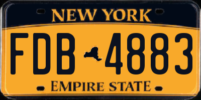 NY license plate FDB4883