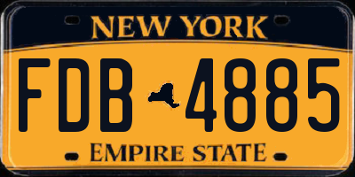 NY license plate FDB4885