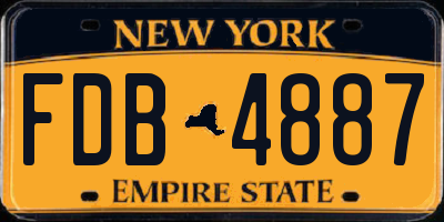 NY license plate FDB4887