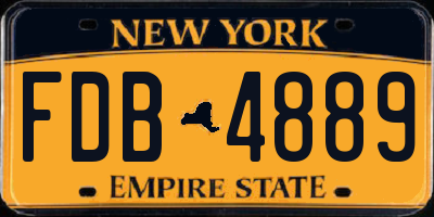 NY license plate FDB4889