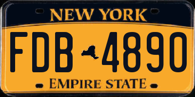NY license plate FDB4890