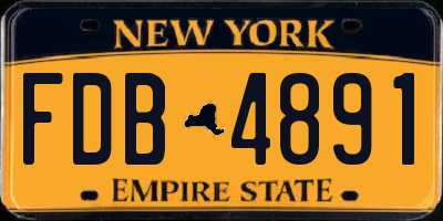 NY license plate FDB4891