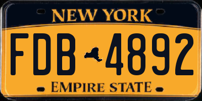 NY license plate FDB4892