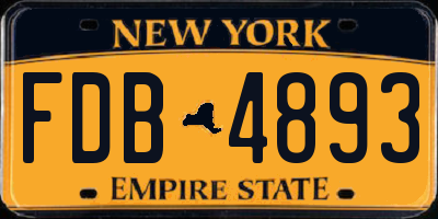 NY license plate FDB4893