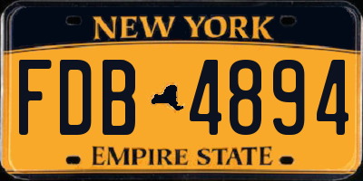 NY license plate FDB4894