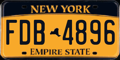 NY license plate FDB4896