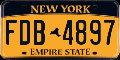 NY license plate FDB4897