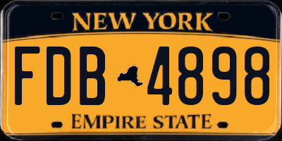 NY license plate FDB4898