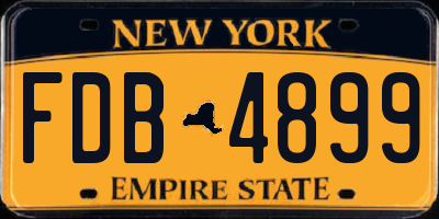 NY license plate FDB4899