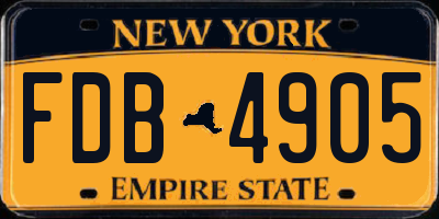 NY license plate FDB4905