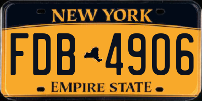 NY license plate FDB4906