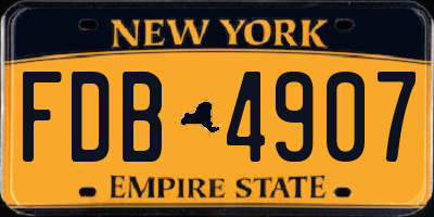 NY license plate FDB4907