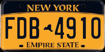 NY license plate FDB4910
