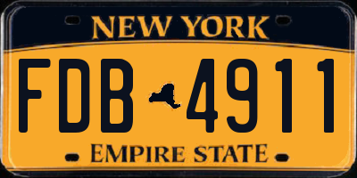 NY license plate FDB4911