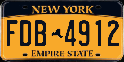 NY license plate FDB4912