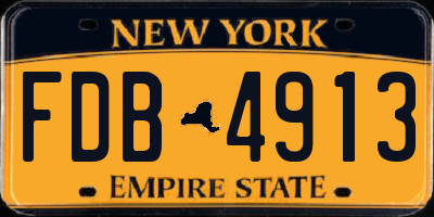 NY license plate FDB4913