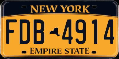 NY license plate FDB4914