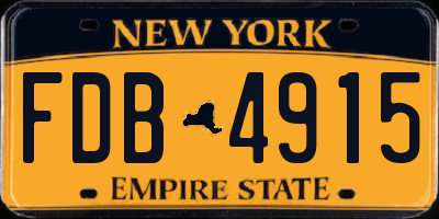 NY license plate FDB4915