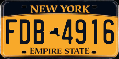 NY license plate FDB4916