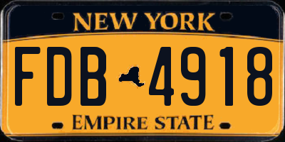 NY license plate FDB4918