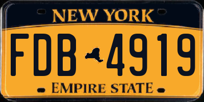 NY license plate FDB4919