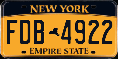 NY license plate FDB4922