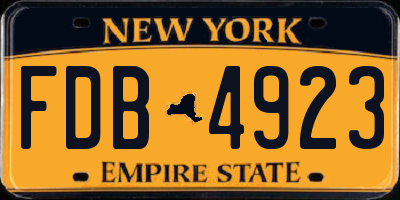 NY license plate FDB4923