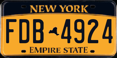 NY license plate FDB4924