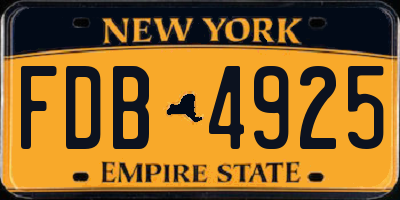 NY license plate FDB4925
