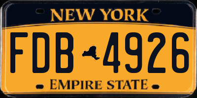 NY license plate FDB4926