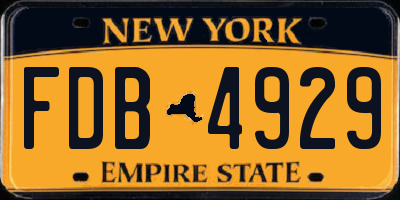 NY license plate FDB4929