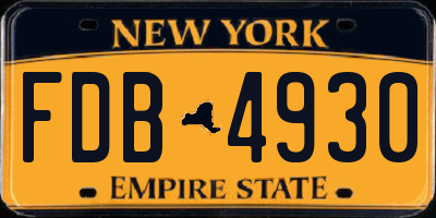 NY license plate FDB4930