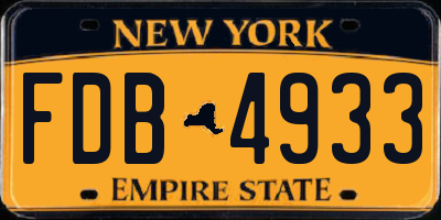 NY license plate FDB4933