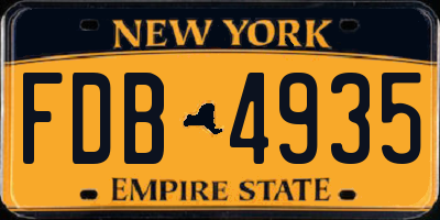 NY license plate FDB4935