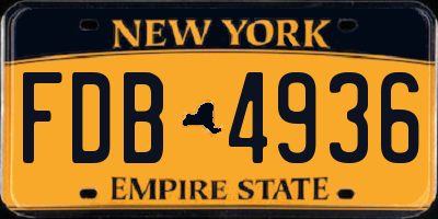 NY license plate FDB4936