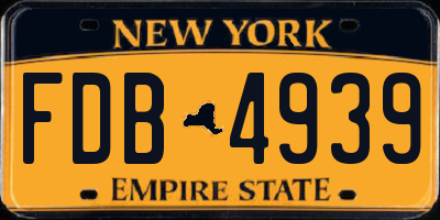 NY license plate FDB4939