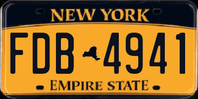 NY license plate FDB4941