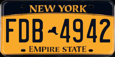 NY license plate FDB4942