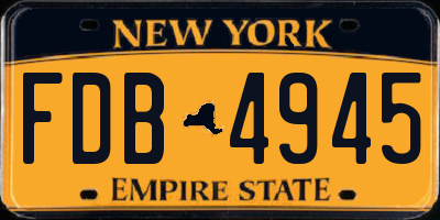 NY license plate FDB4945