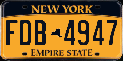 NY license plate FDB4947